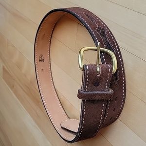 Justin Boots Suede Leather Belt Brown Hair 34